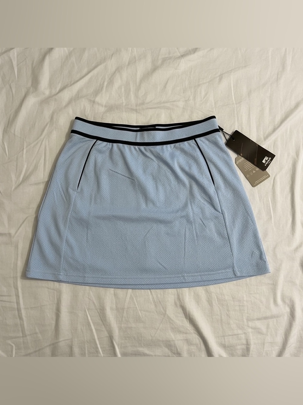 HEAD Small Baby Blue Black Trim Athletic Tennis Golf Skirt NWT